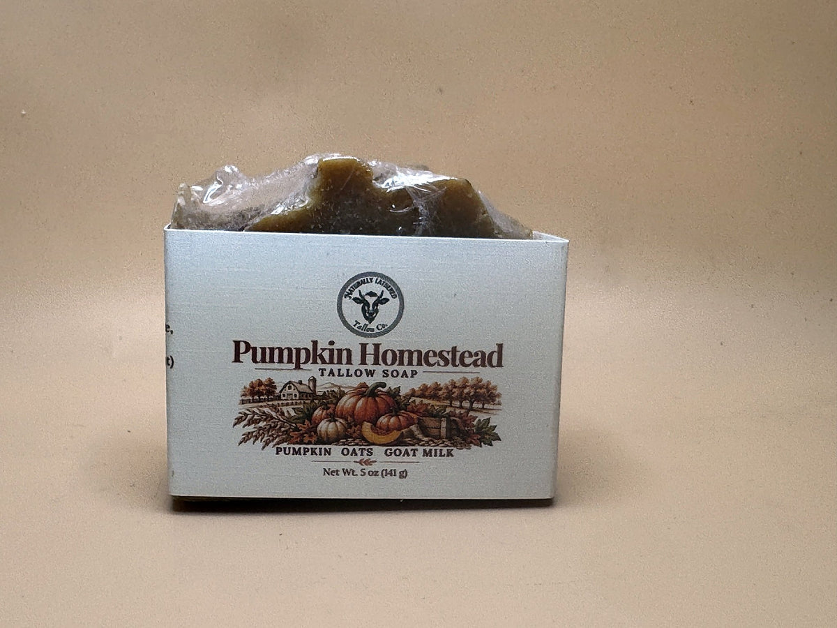 Pumpkin Homestead Tallow Soap – Goat Milk, Pumpkin & Oats - Naturally Lathered Tallow Co.