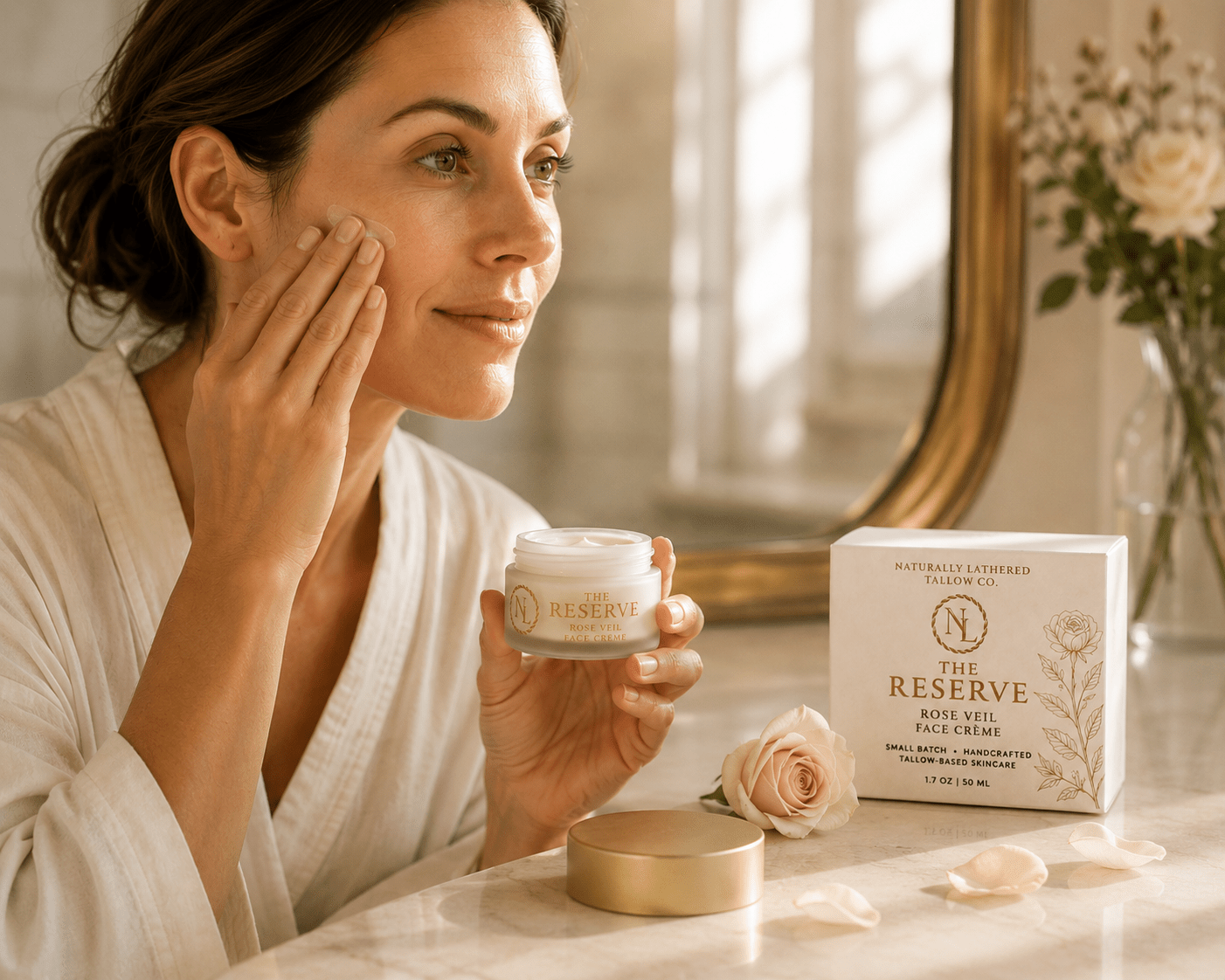 The Reserve Rose Veil Face Crème - Naturally Lathered Tallow Co.