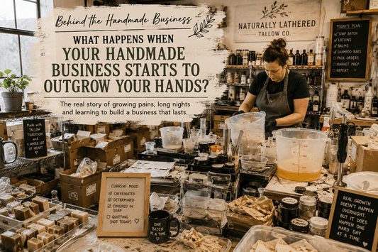 Behind the Handmade Business: What Happens When Your Handmade Business Starts to Outgrow Your Hands? - Naturally Lathered Tallow Co.