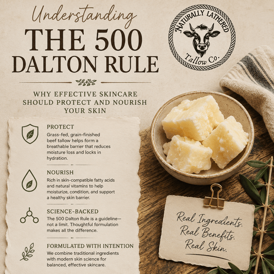 The 500 Dalton Rule: Why Effective Skincare Should Protect and Nourish Your Skin - Naturally Lathered Tallow Co.