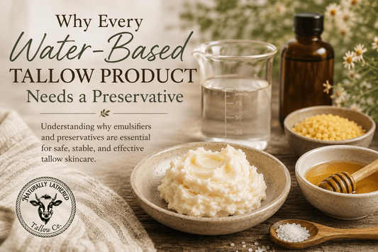 Why Every Water-Based Tallow Product Needs a Preservative (And Why That Should Matter to You) - Naturally Lathered Tallow Co.