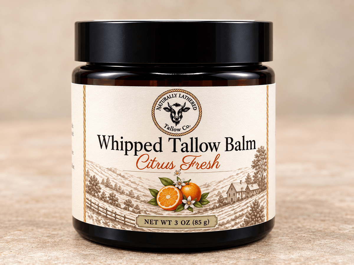 Citrus Fresh Whipped Tallow Balm | Nourishing Skin Moisturizer - Naturally Lathered Tallow Co.