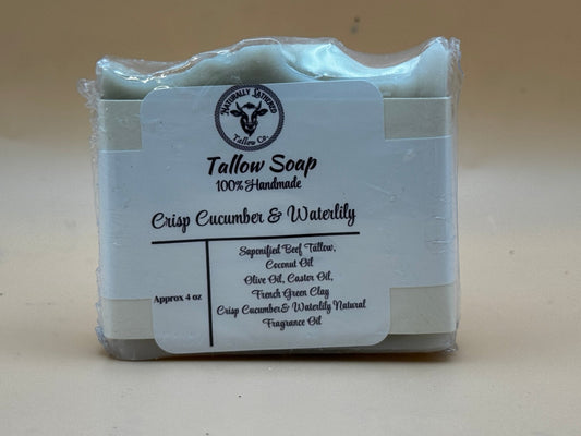 Crisp Cucumber Waterlily Soap - Naturally Lathered Tallow Co.