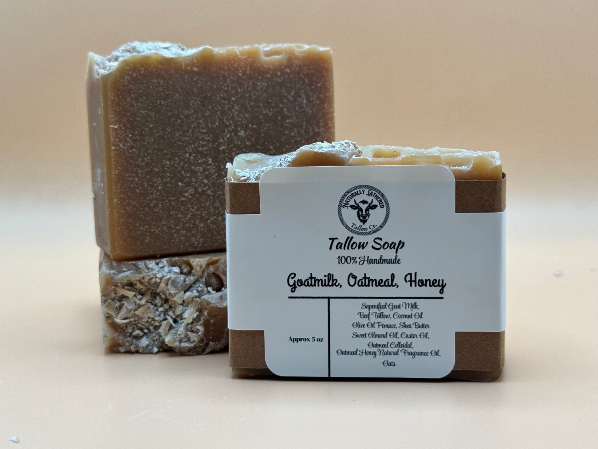 Goatmilk, Oatmeal, Honey Tallow Soap - Naturally Lathered Tallow Co.