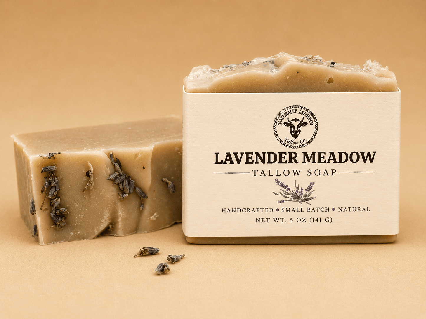 Lavender Meadow Bar Soap - Naturally Lathered Tallow Co.