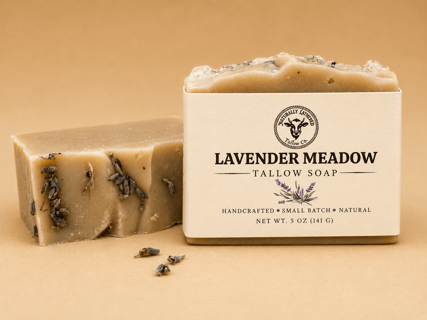 Lavender Meadow Bar Soap - Naturally Lathered Tallow Co.