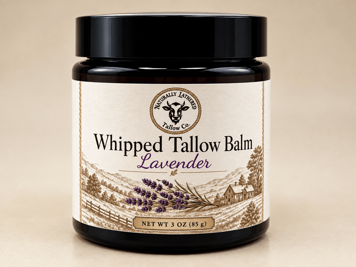 Lavender Whipped Tallow Balm | Nourishing Skin Moisturizer - Naturally Lathered Tallow Co.