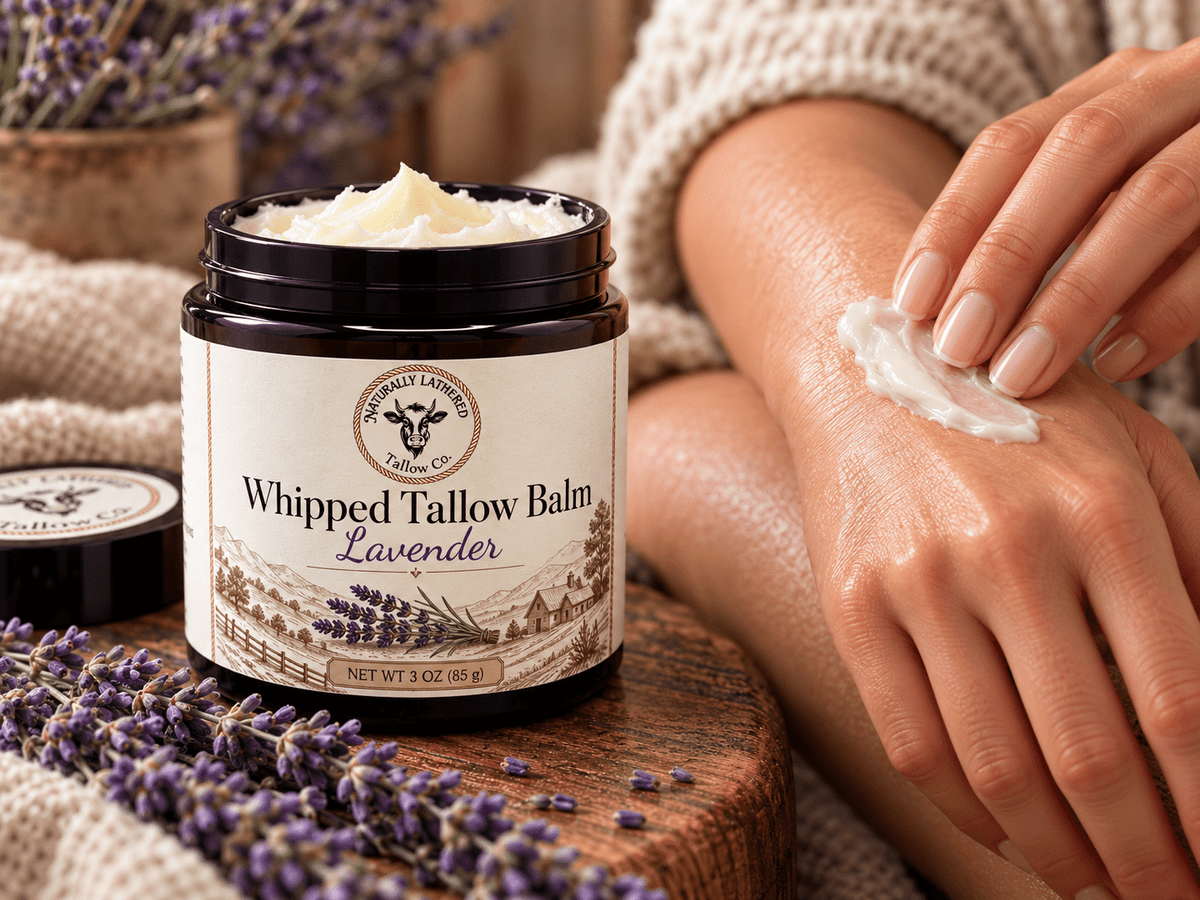 Lavender Whipped Tallow Balm | Nourishing Skin Moisturizer - Naturally Lathered Tallow Co.