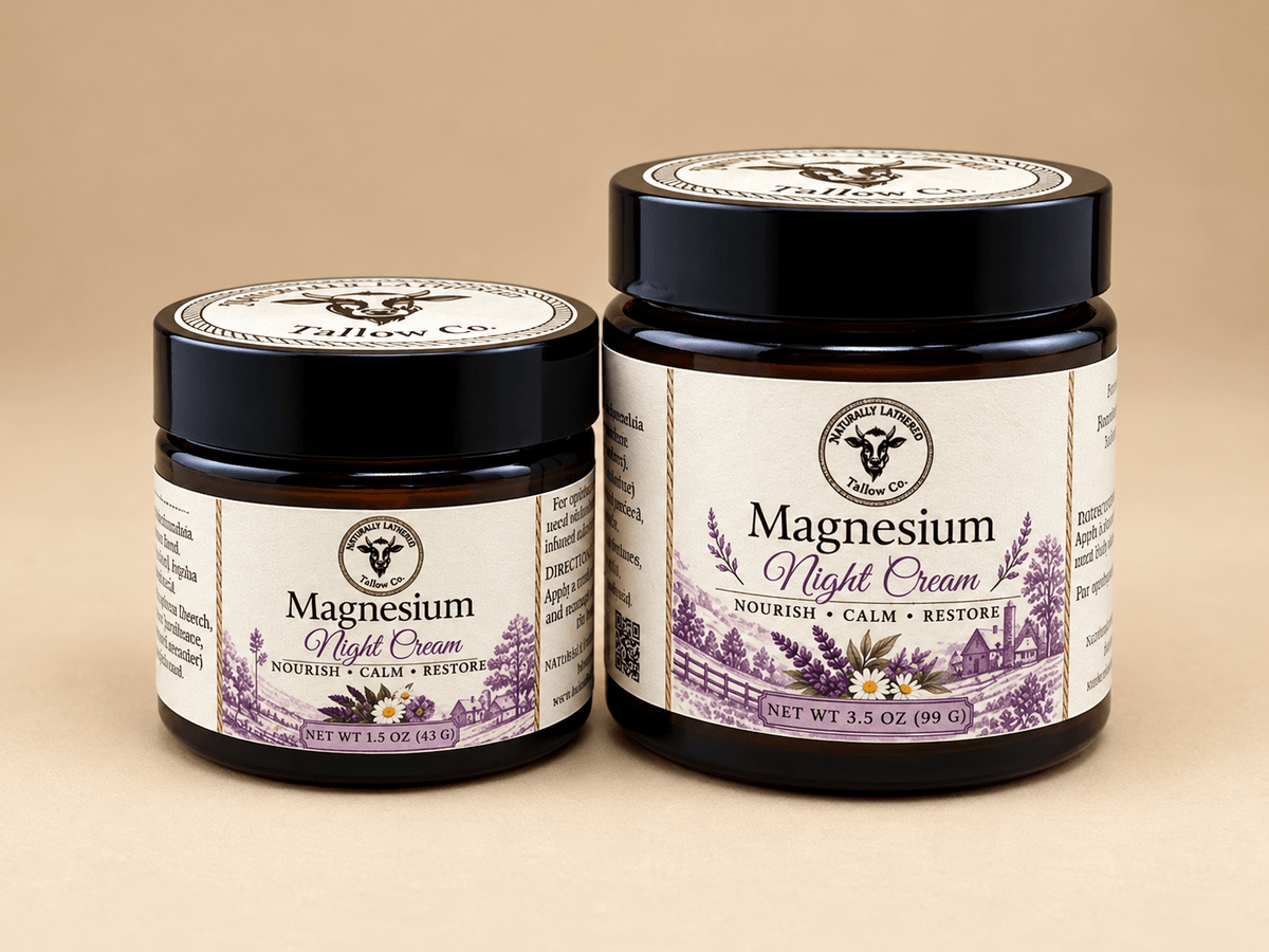 Magnesium Night Cream | Tallow & Magnesium Body Cream - Naturally Lathered Tallow Co.