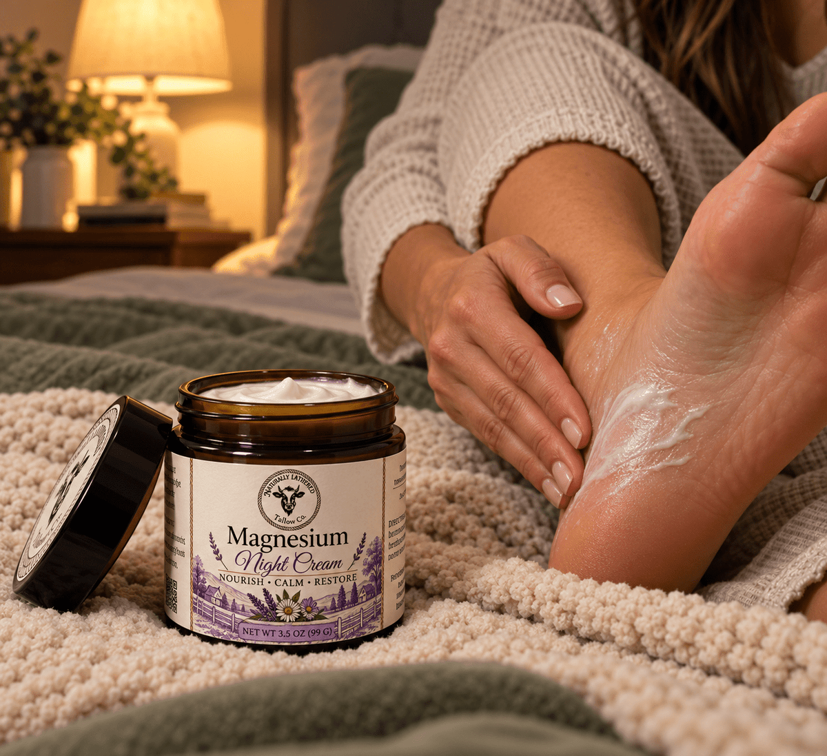 Magnesium Night Cream | Tallow & Magnesium Body Cream - Naturally Lathered Tallow Co.