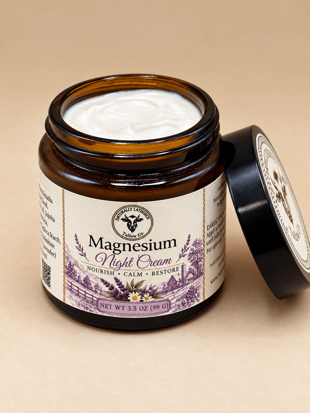 Magnesium Night Cream | Tallow & Magnesium Body Cream - Naturally Lathered Tallow Co.