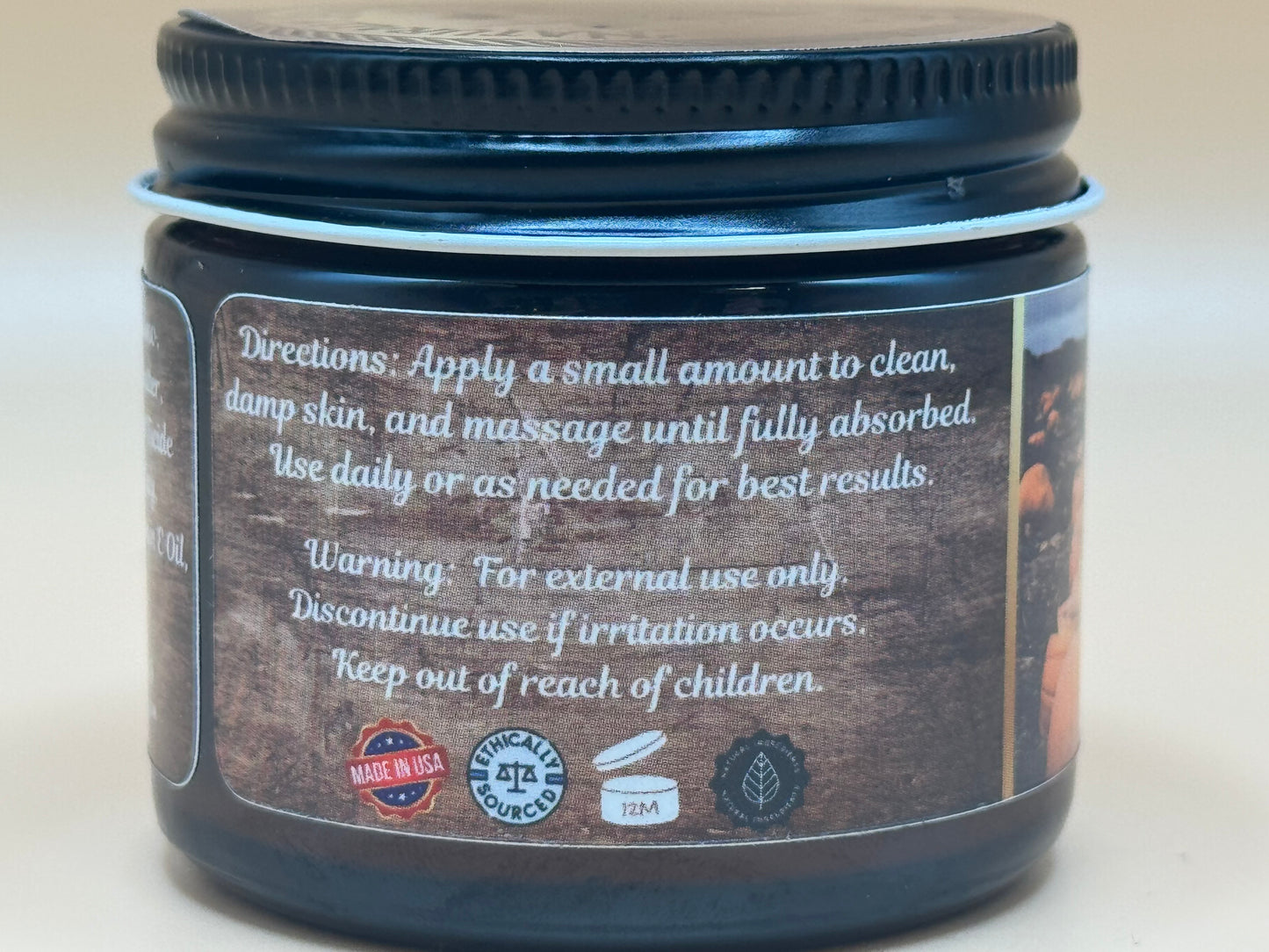 Jar with a label on a white background