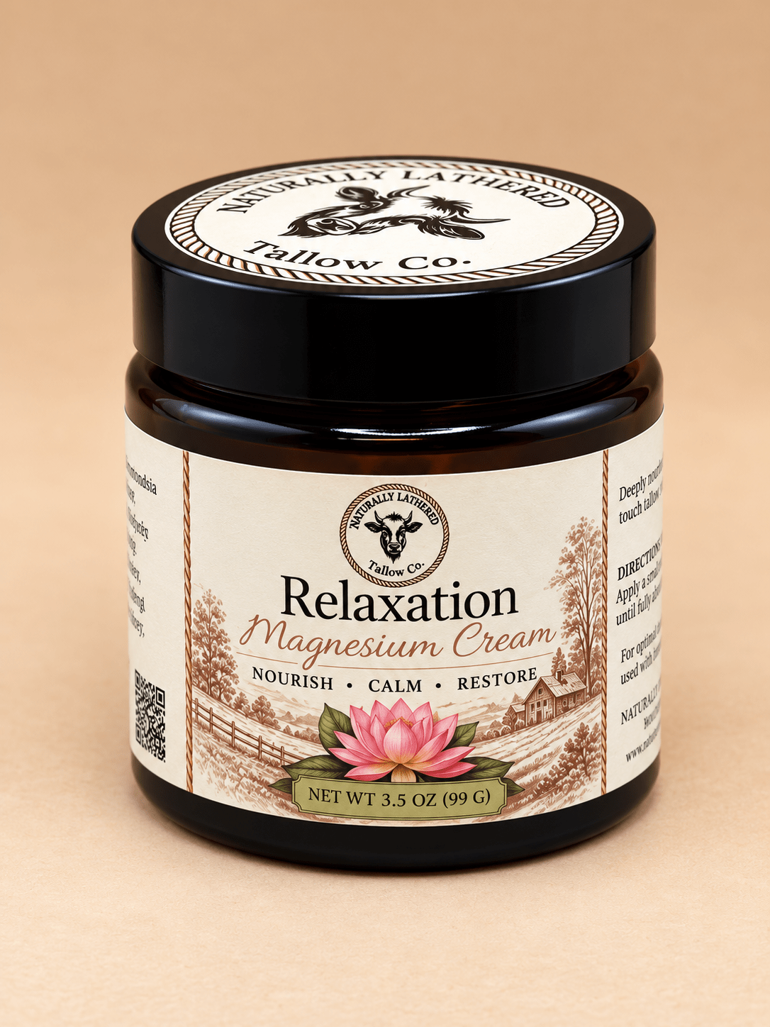 Relaxation Magnesium Cream | Tallow & Magnesium Body Cream - Naturally Lathered Tallow Co.