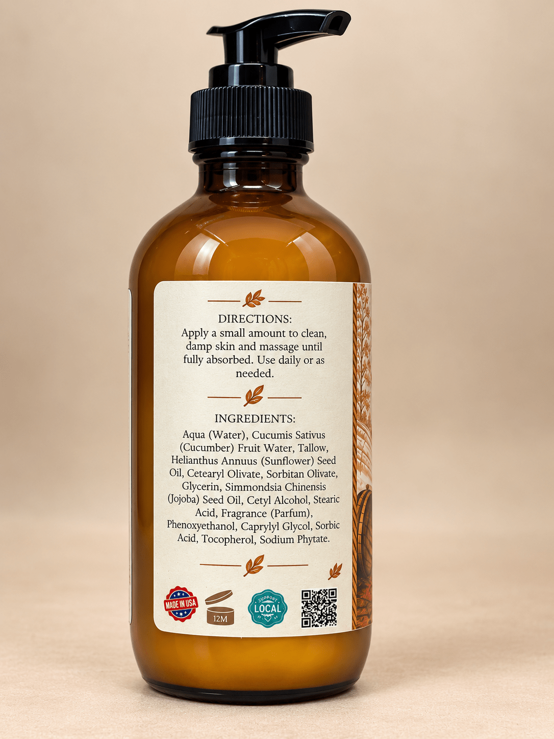 Salted Maple Bourbon Tallow Lotion | Fall Body Lotion - Naturally Lathered Tallow Co.