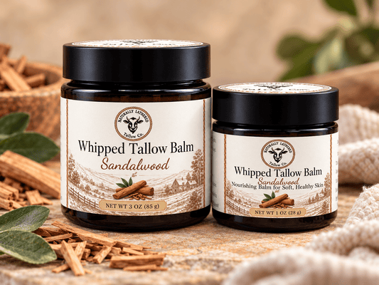 Sandalwood Whipped Tallow Balm | Nourishing Face & Body Moisturizer - Naturally Lathered Tallow Co.