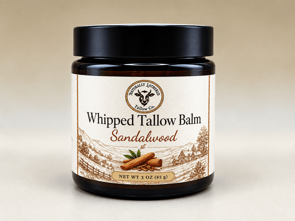 Sandalwood Whipped Tallow Balm | Nourishing Face & Body Moisturizer - Naturally Lathered Tallow Co.